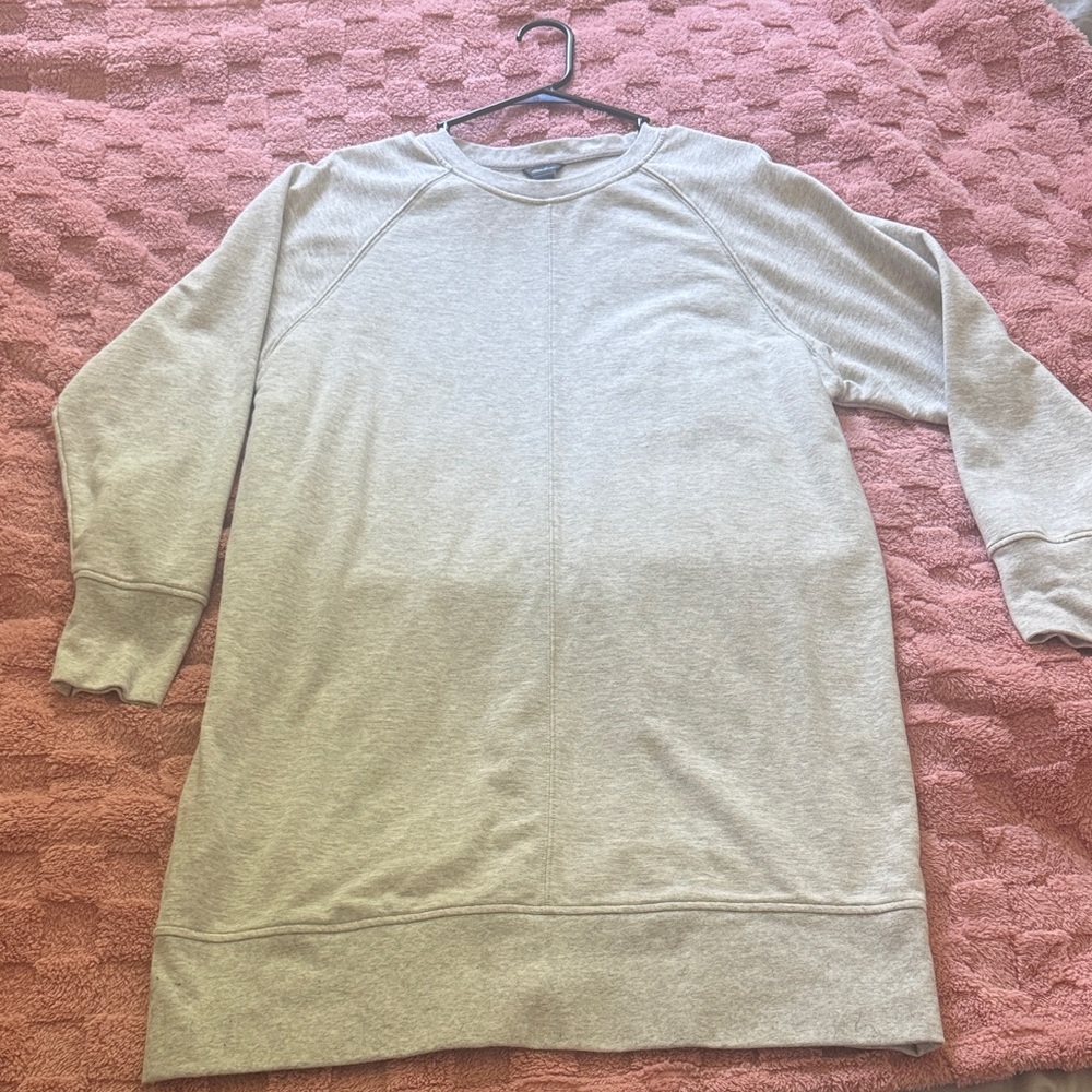 Eddie Bauer Beige Long Sleeve Sweatshirt Dress